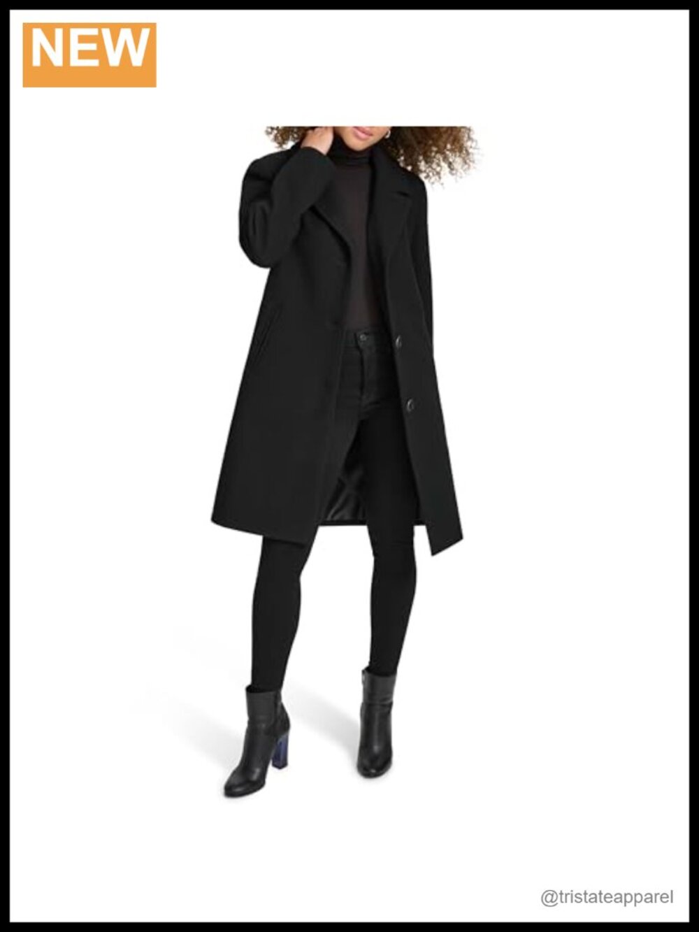 Notch Collar Fly Front Single Breasted Topcoat Coat Overcoat